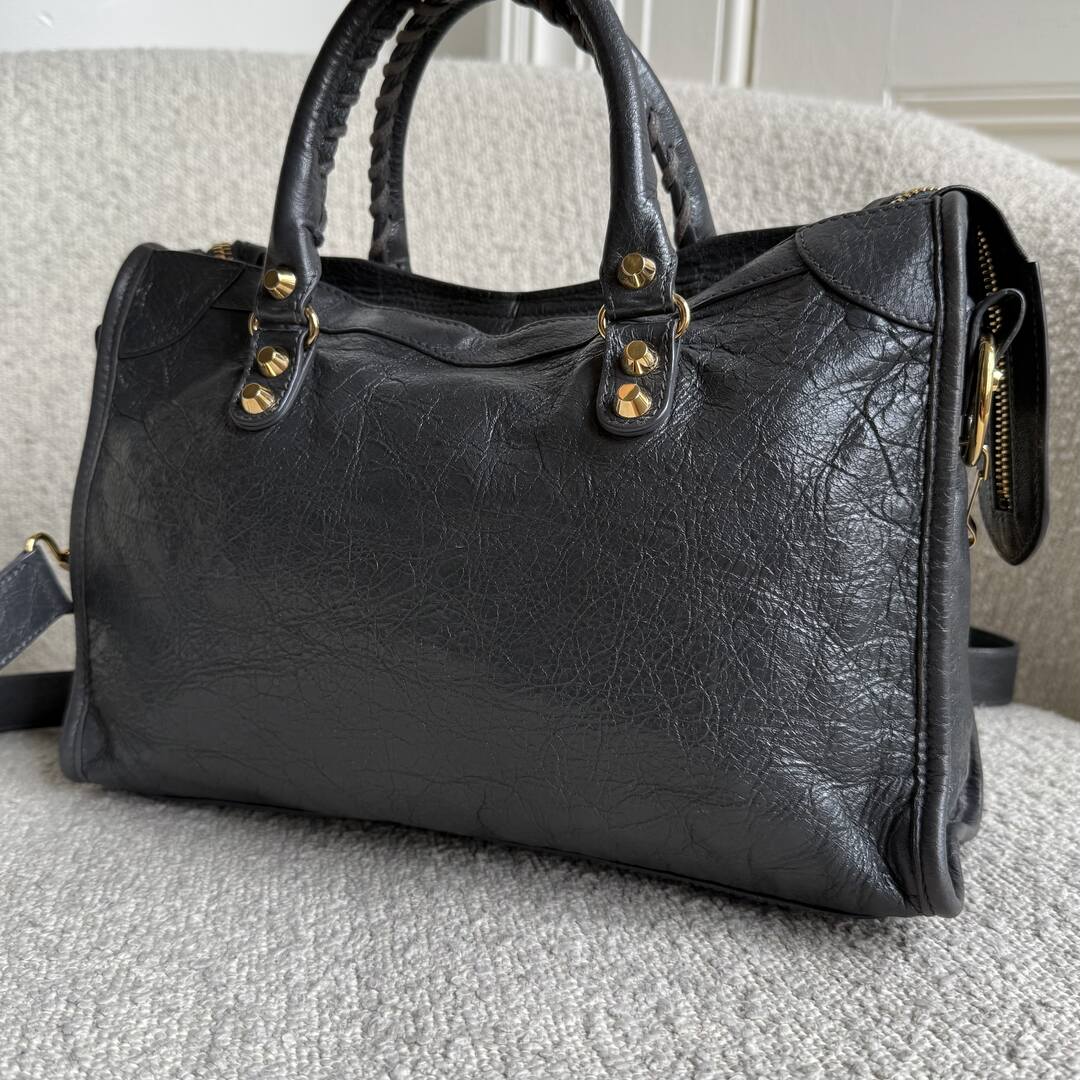 2016 Balenciaga Small City Leather Grey Handbag