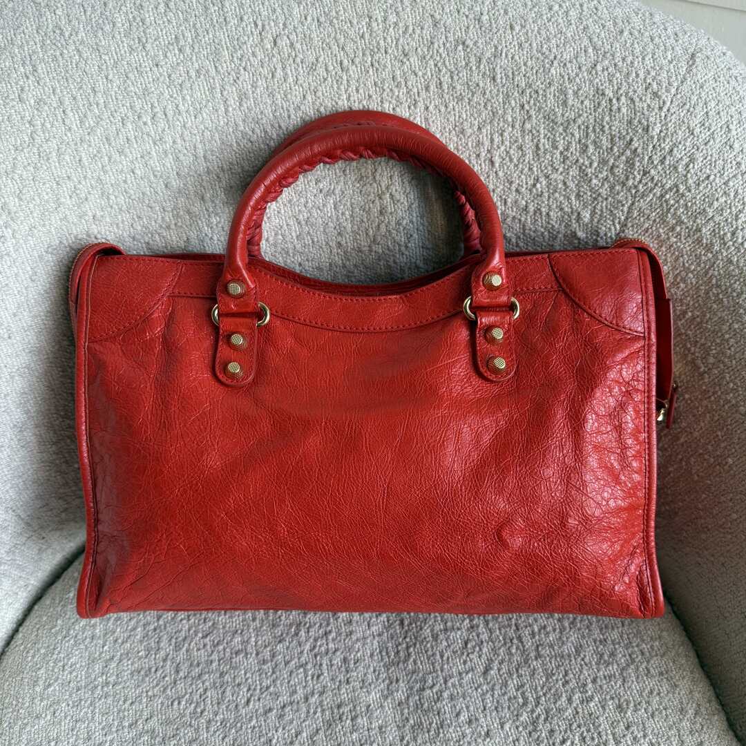 2015 Balenciaga Giant City Leather Red Handbag