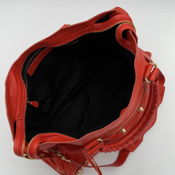 2015 Balenciaga Giant City Leather Red Handbag