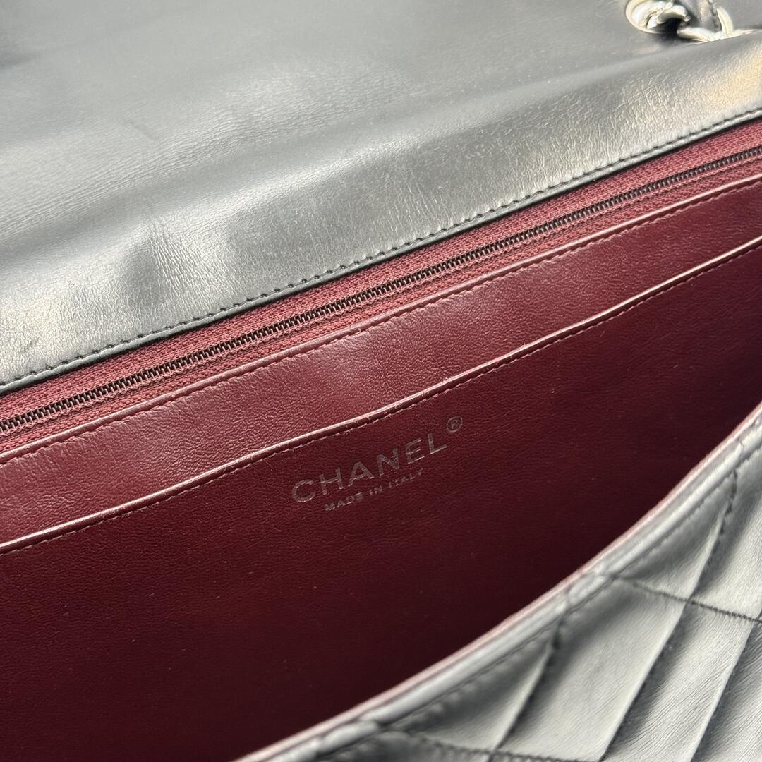 2010 Chanel CC Jumbo Classic Quilted Single Flap Black Shoulder Bag
