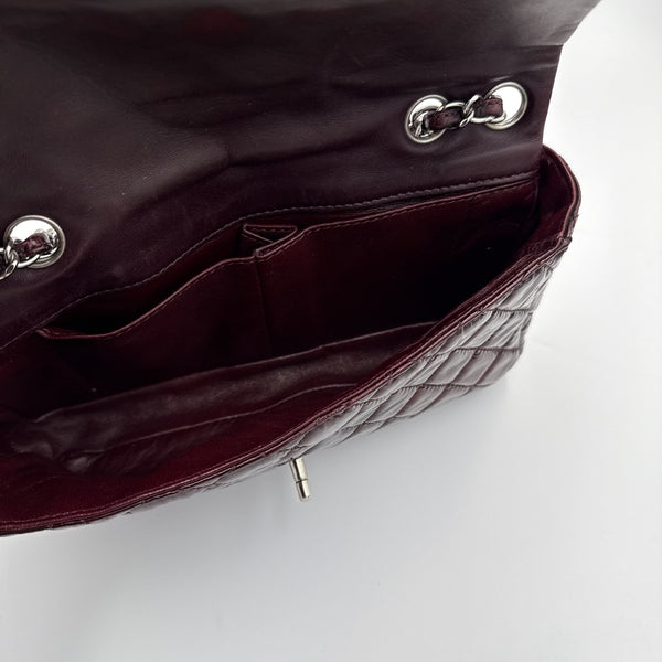 2008 Chanel East West Patent Leather Flap Bordeaux Shoulder Bag