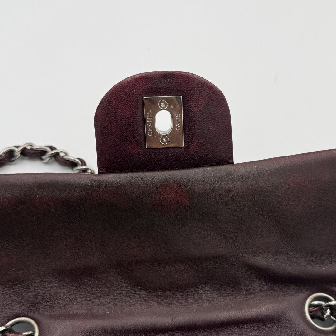 2008 Chanel East West Patent Leather Flap Bordeaux Shoulder Bag