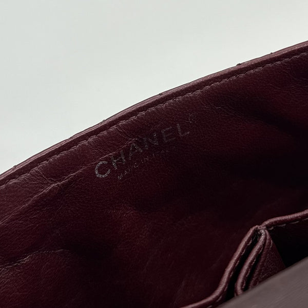 2008 Chanel East West Patent Leather Flap Bordeaux Shoulder Bag