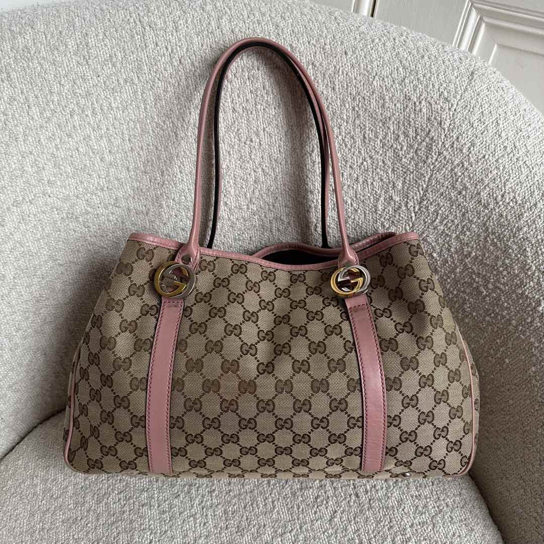 Gucci GG Canvas Pink Twins Tote Bag