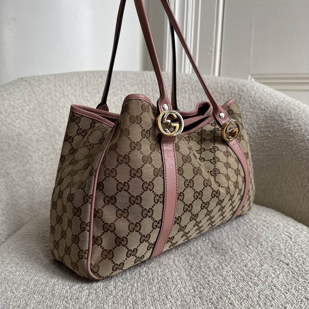 Gucci GG Canvas Pink Twins Tote Bag