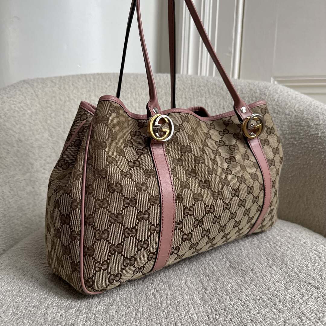 Gucci GG Canvas Pink Twins Tote Bag