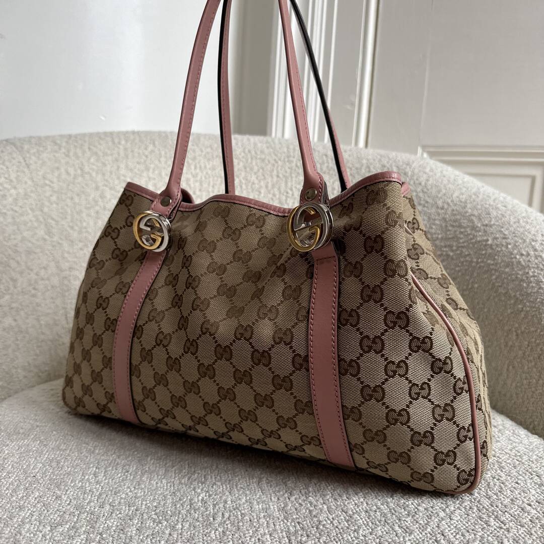 Gucci GG Canvas Pink Twins Tote Bag