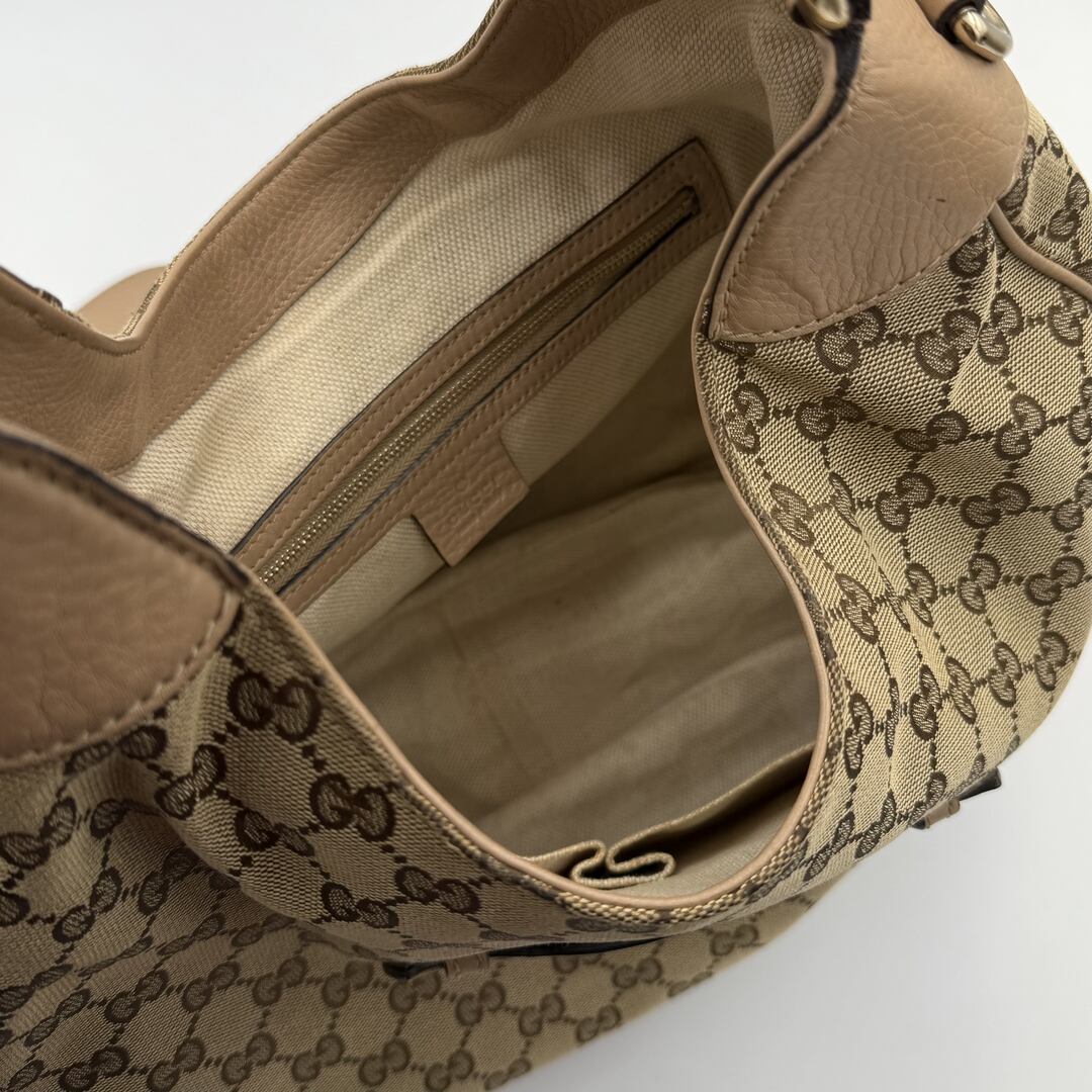 Gucci GG Canvas Dressage Hobo Nude Shoulder Bag