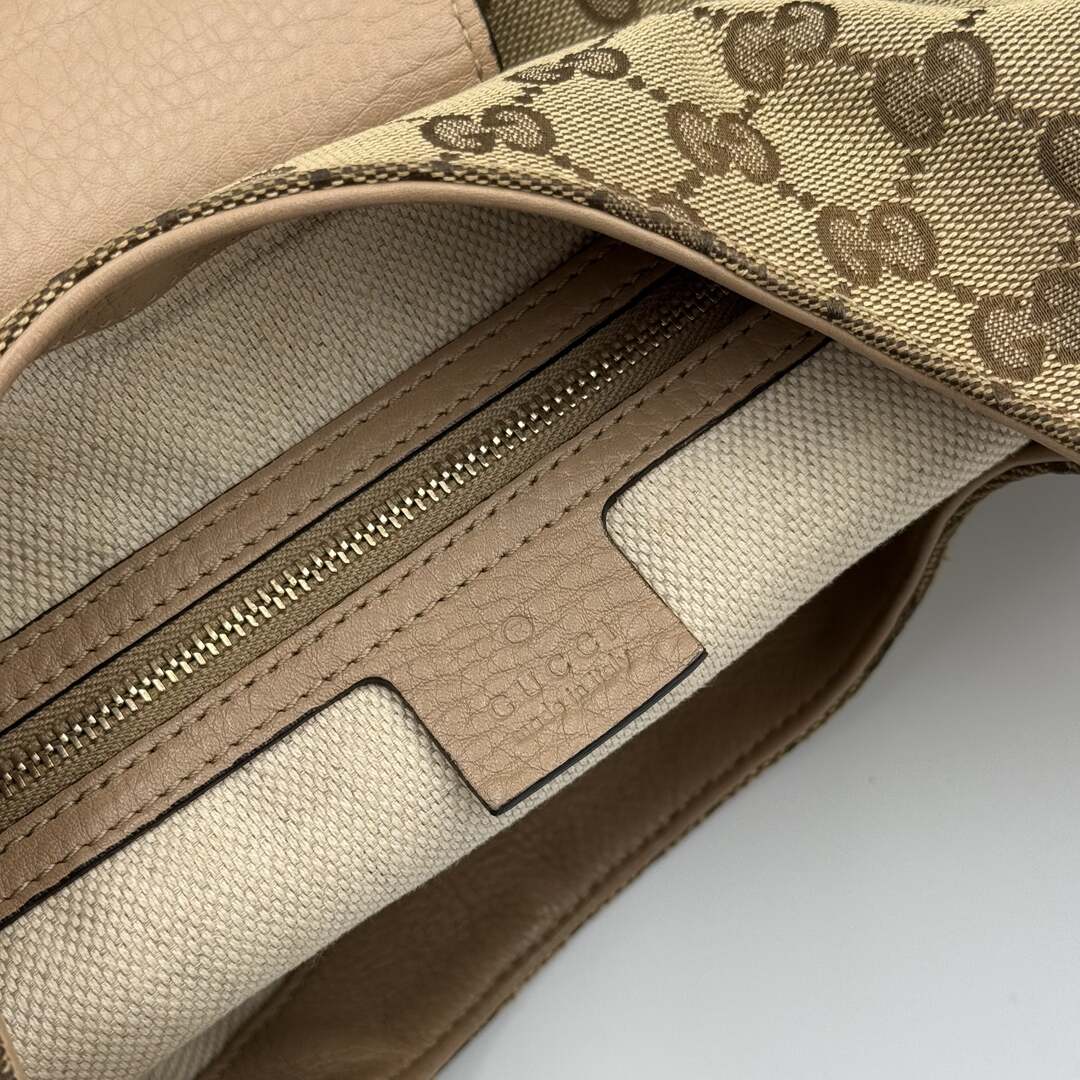 Gucci GG Canvas Dressage Hobo Nude Shoulder Bag