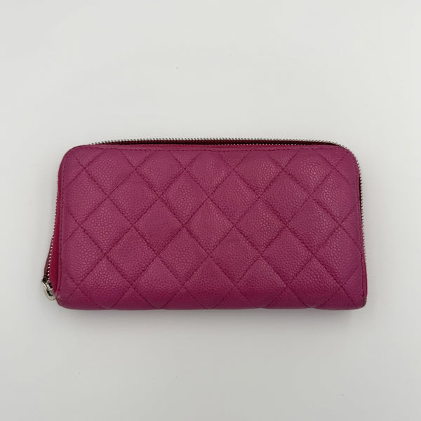 2012 Chanel CC Matelasse Pink Long Zip Wallet