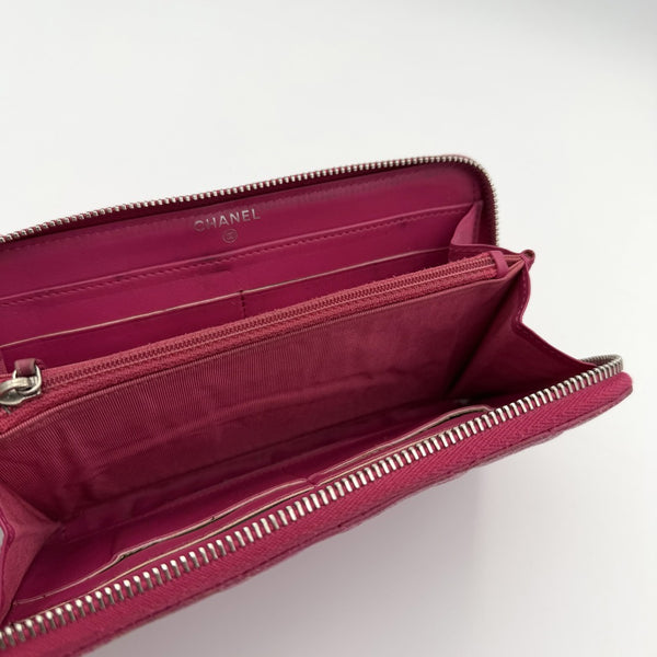 2012 Chanel CC Matelasse Pink Long Zip Wallet