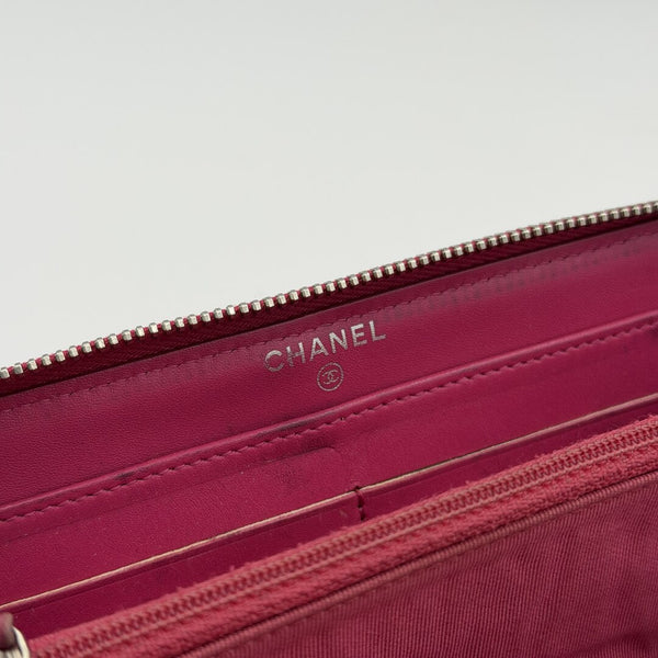 2012 Chanel CC Matelasse Pink Long Zip Wallet