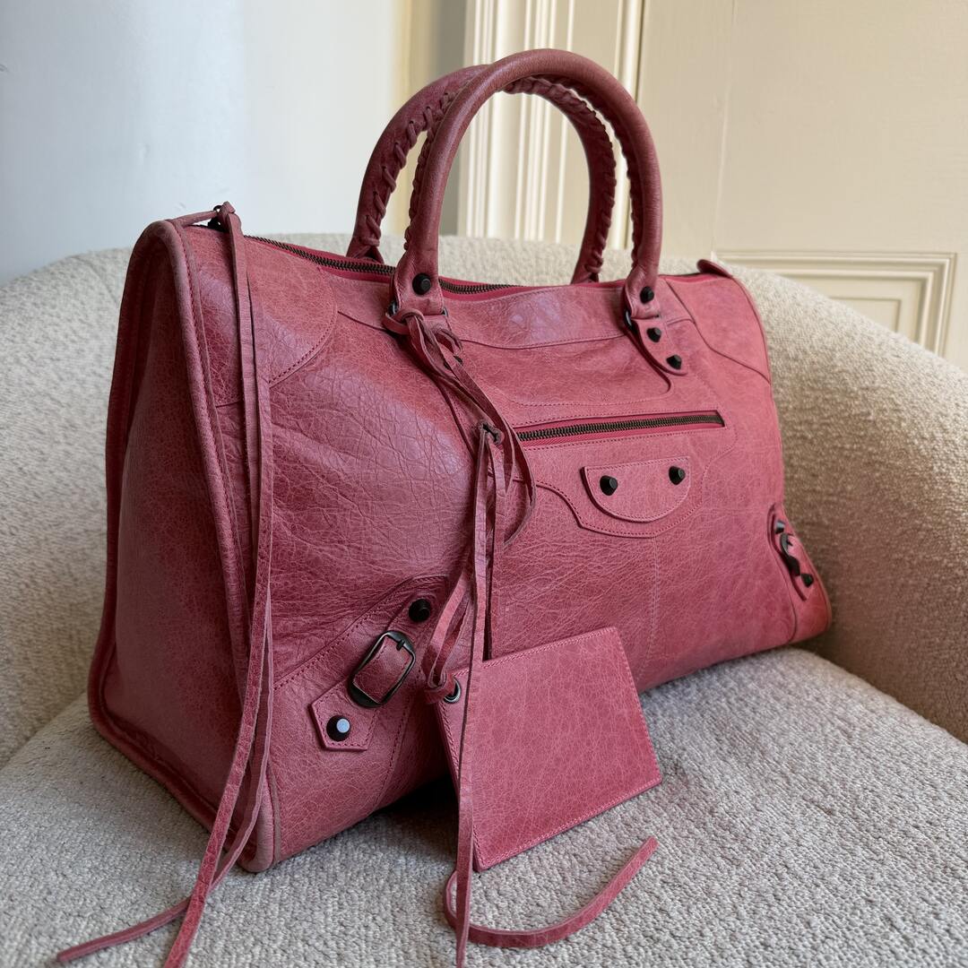 2011 Balenciaga Motocross Classic Weekender Pink Tote Bag