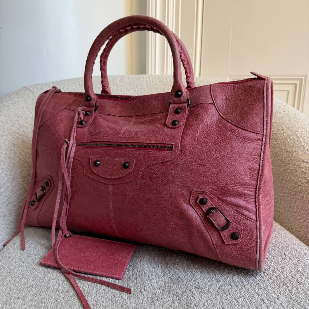 2011 Balenciaga Motocross Classic Weekender Pink Tote Bag