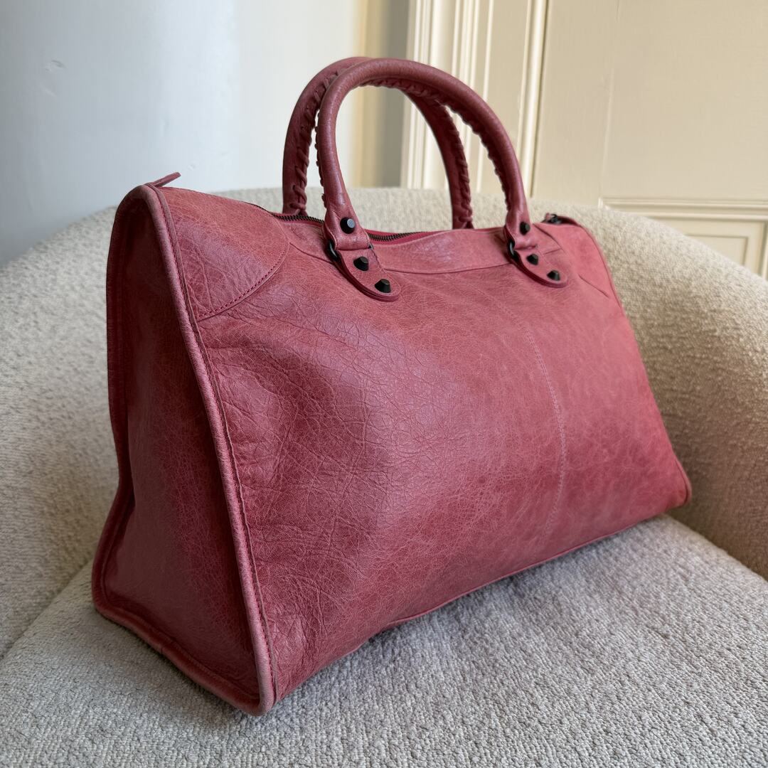 2011 Balenciaga Motocross Classic Weekender Pink Tote Bag