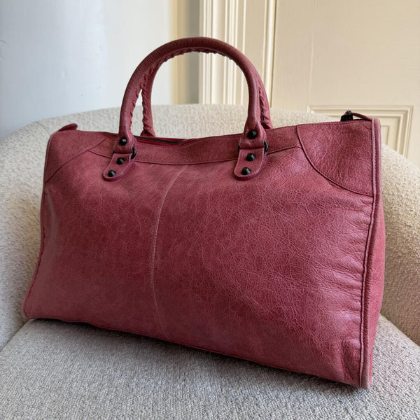2011 Balenciaga Motocross Classic Weekender Pink Tote Bag