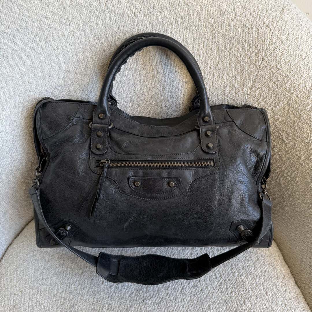 2010 Balenciaga The City Leather Black Bag
