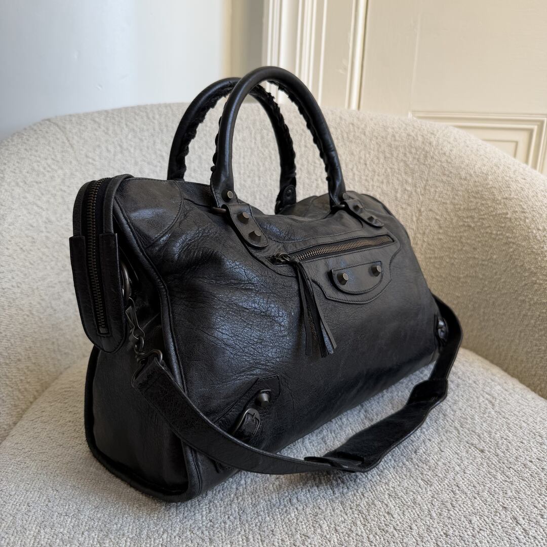 2010 Balenciaga The City Leather Black Bag