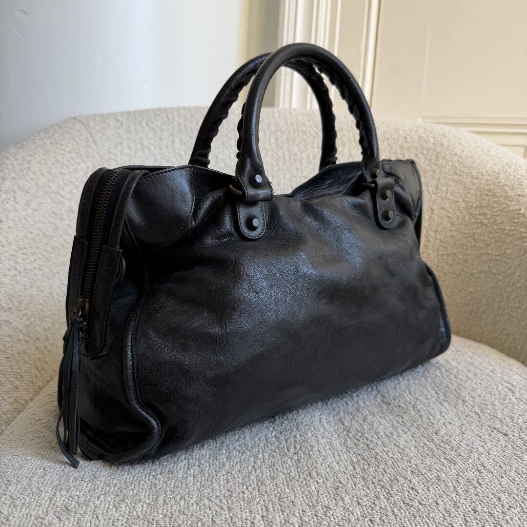 2010 Balenciaga The City Leather Black Bag