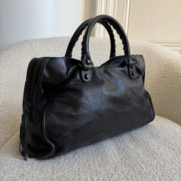 2010 Balenciaga The City Leather Black Bag