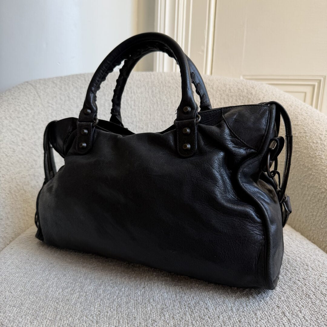 2010 Balenciaga The City Leather Black Bag