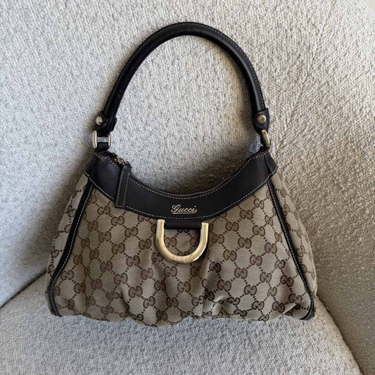 Gucci GG Canvas Abbey Brown Shoulder Bag