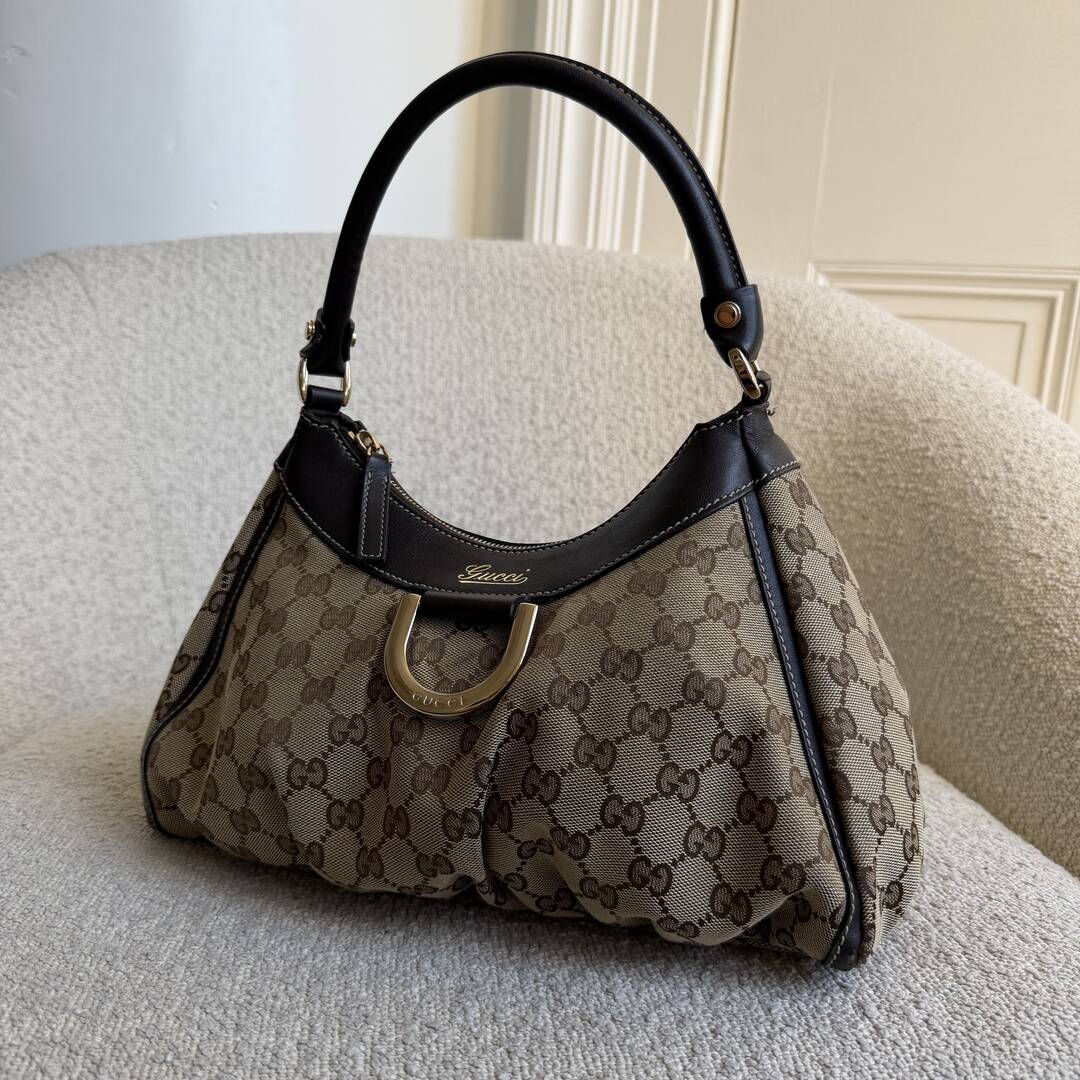 Gucci GG Canvas Abbey Brown Shoulder Bag