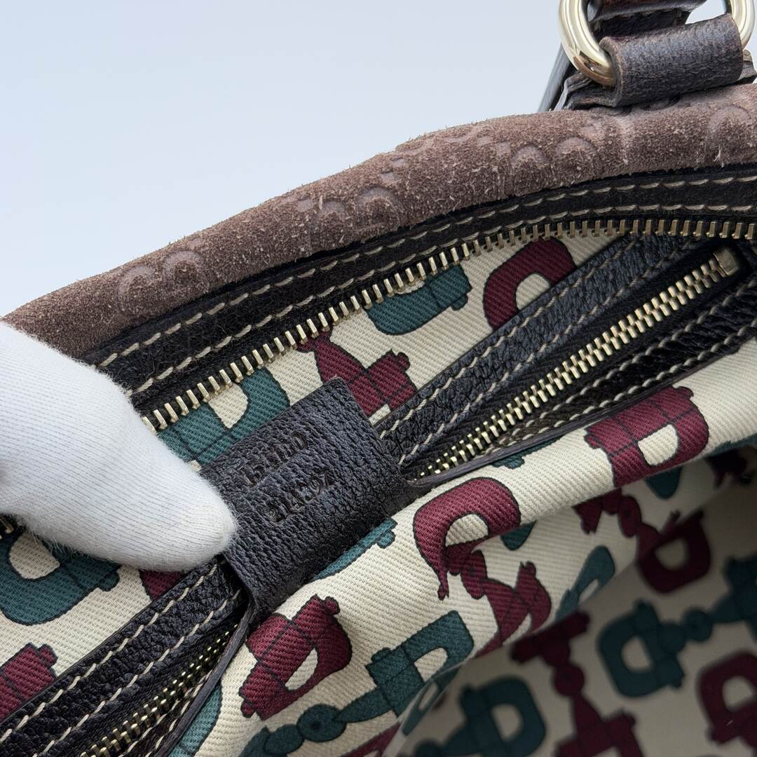 Rare Gucci GG Suede Charmy Boston Brown Shoulder Bag