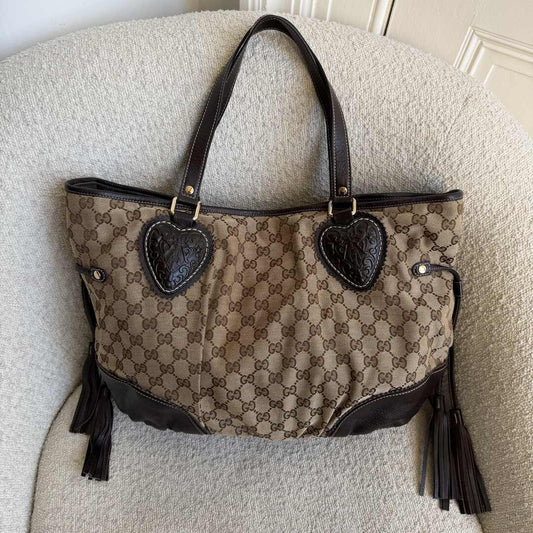 Gucci GG Canvas Tribeca Brown Tote Bag