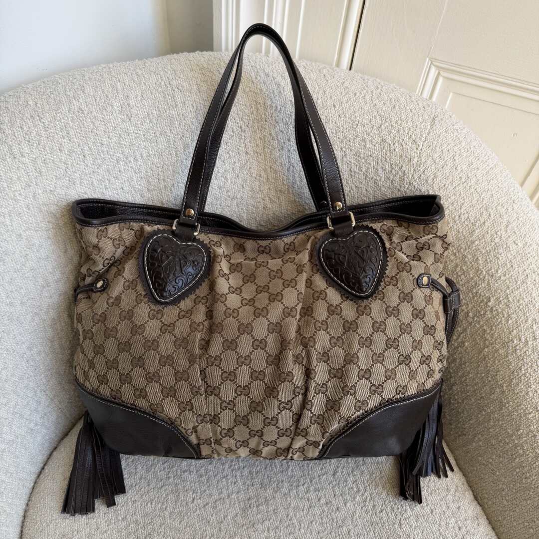 Gucci GG Canvas Tribeca Brown Tote Bag