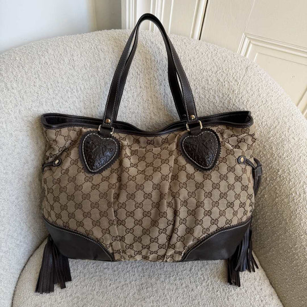 Gucci GG Canvas Tribeca Brown Tote Bag
