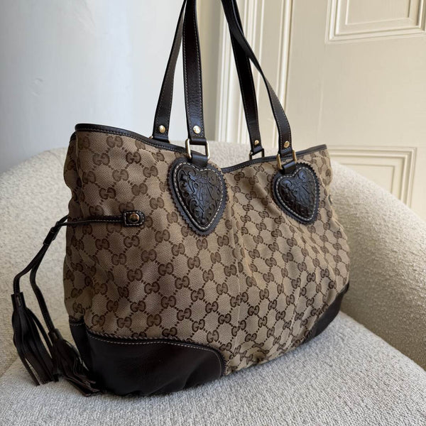 Gucci GG Canvas Tribeca Brown Tote Bag