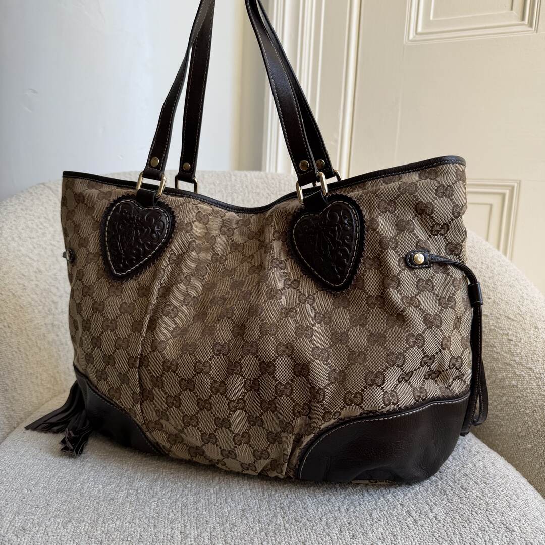 Gucci GG Canvas Tribeca Brown Tote Bag