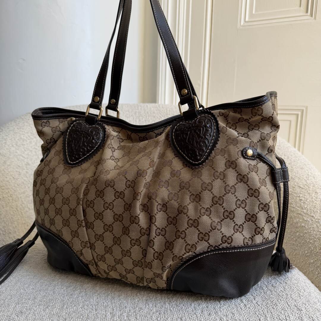 Gucci GG Canvas Tribeca Brown Tote Bag
