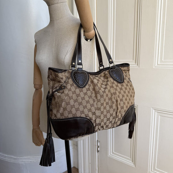 Gucci GG Canvas Tribeca Brown Tote Bag