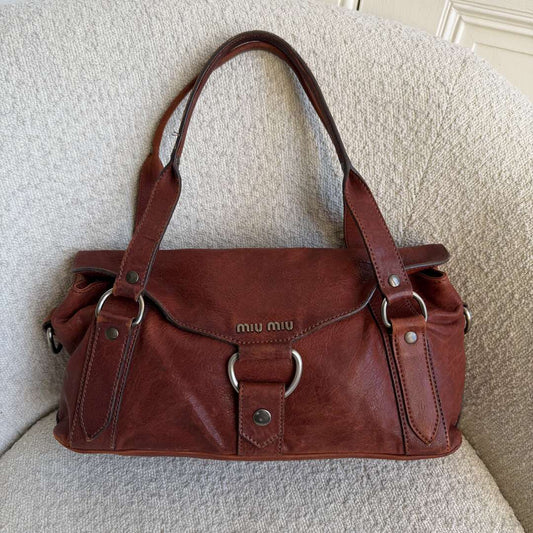 Archive Miu Miu Leather Brown Shoulder Bag
