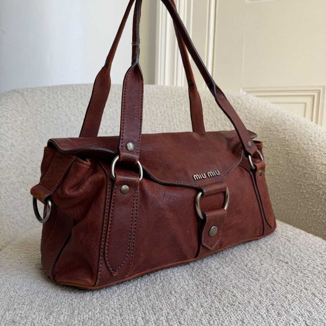 Archive Miu Miu Leather Brown Shoulder Bag
