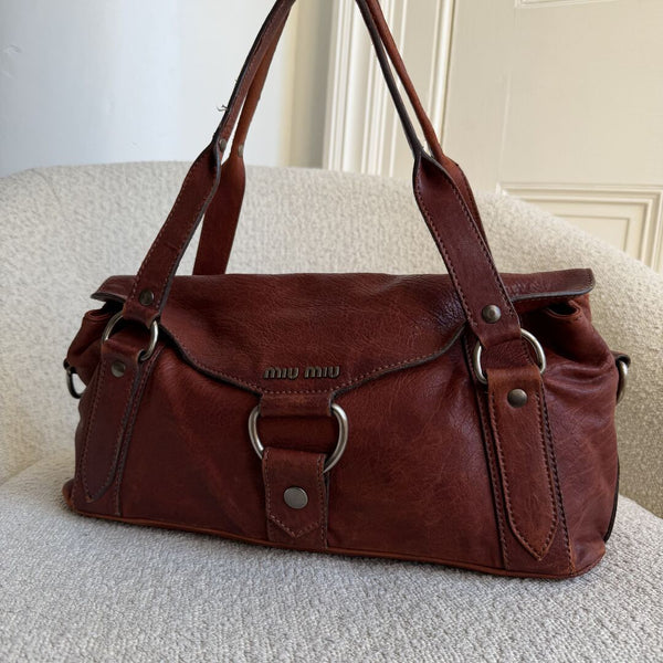 Archive Miu Miu Leather Brown Shoulder Bag