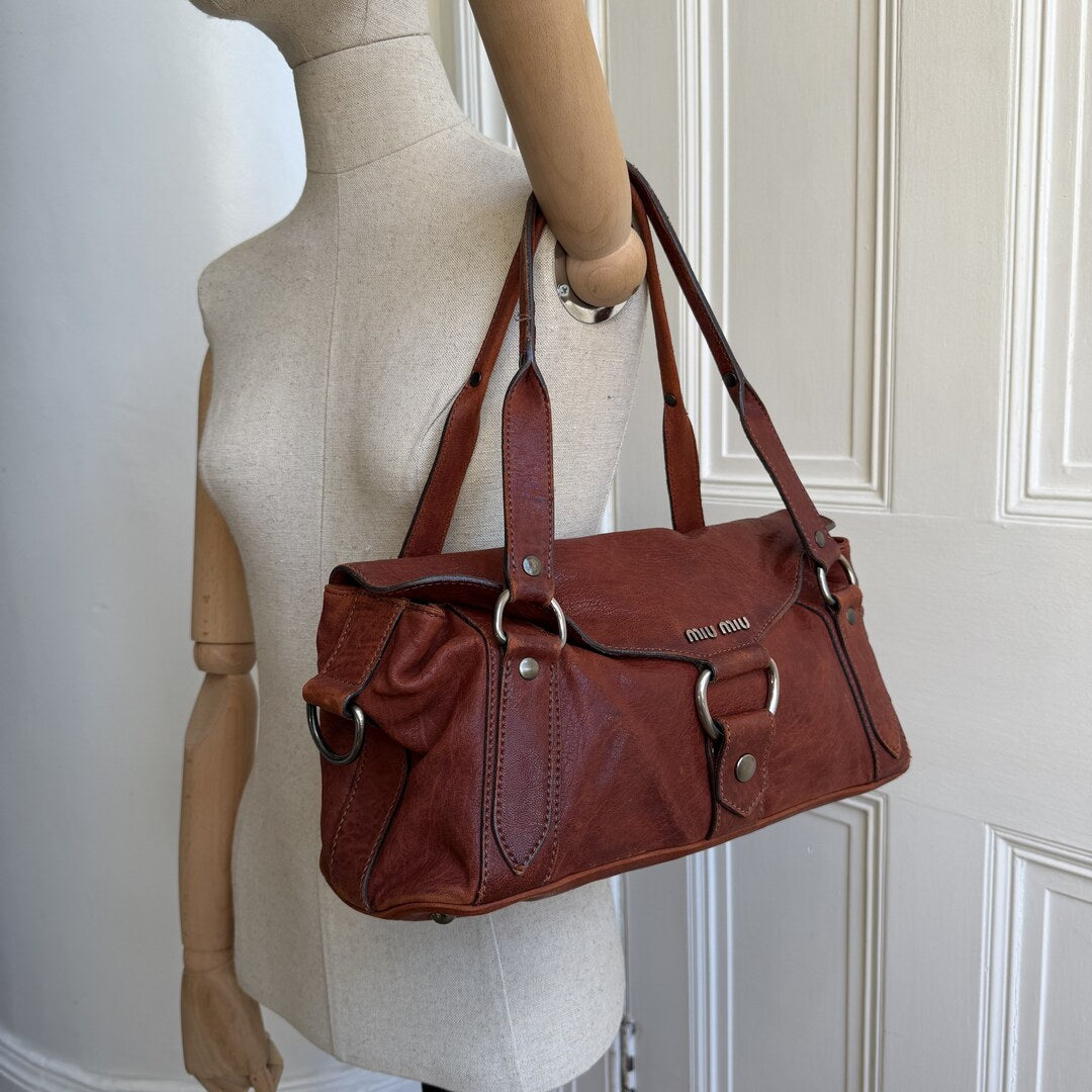 Archive Miu Miu Leather Brown Shoulder Bag