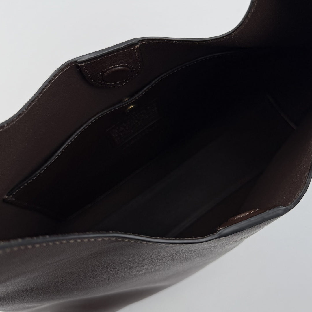 Coach Brooklyn Dark Brown Leather Shoulder Bag
