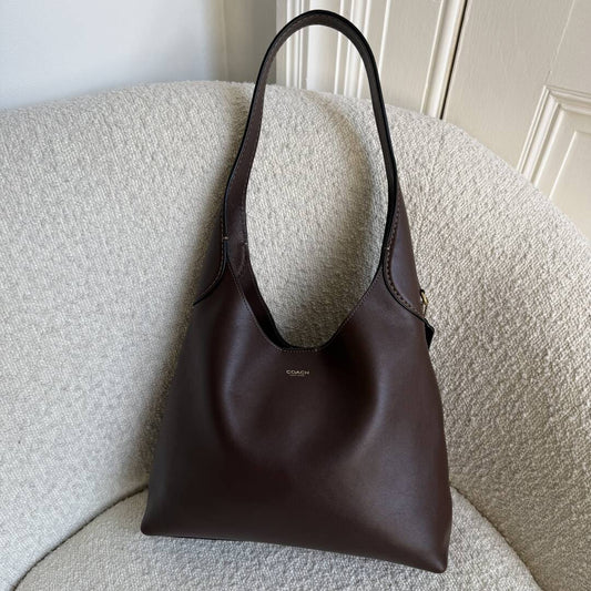 Coach Brooklyn Dark Brown Leather Shoulder Bag