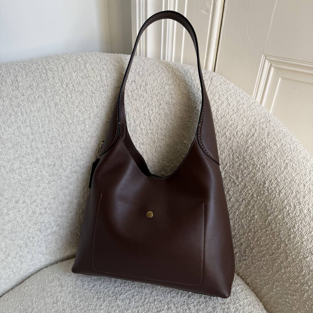 Coach Brooklyn Dark Brown Leather Shoulder Bag