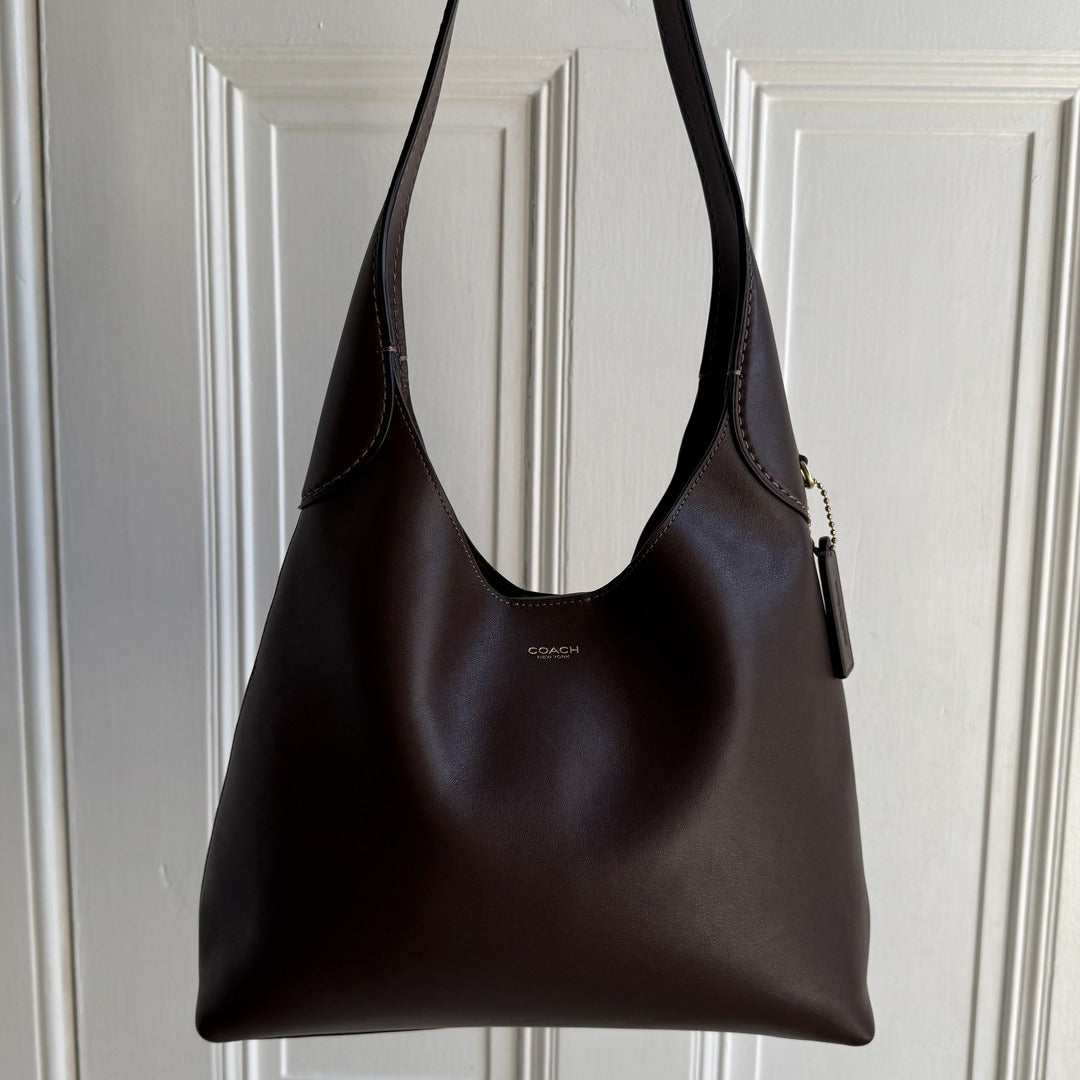 Coach Brooklyn Dark Brown Leather Shoulder Bag