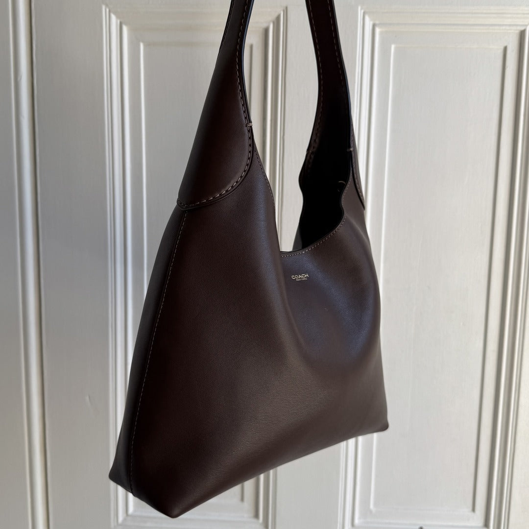 Coach Brooklyn Dark Brown Leather Shoulder Bag