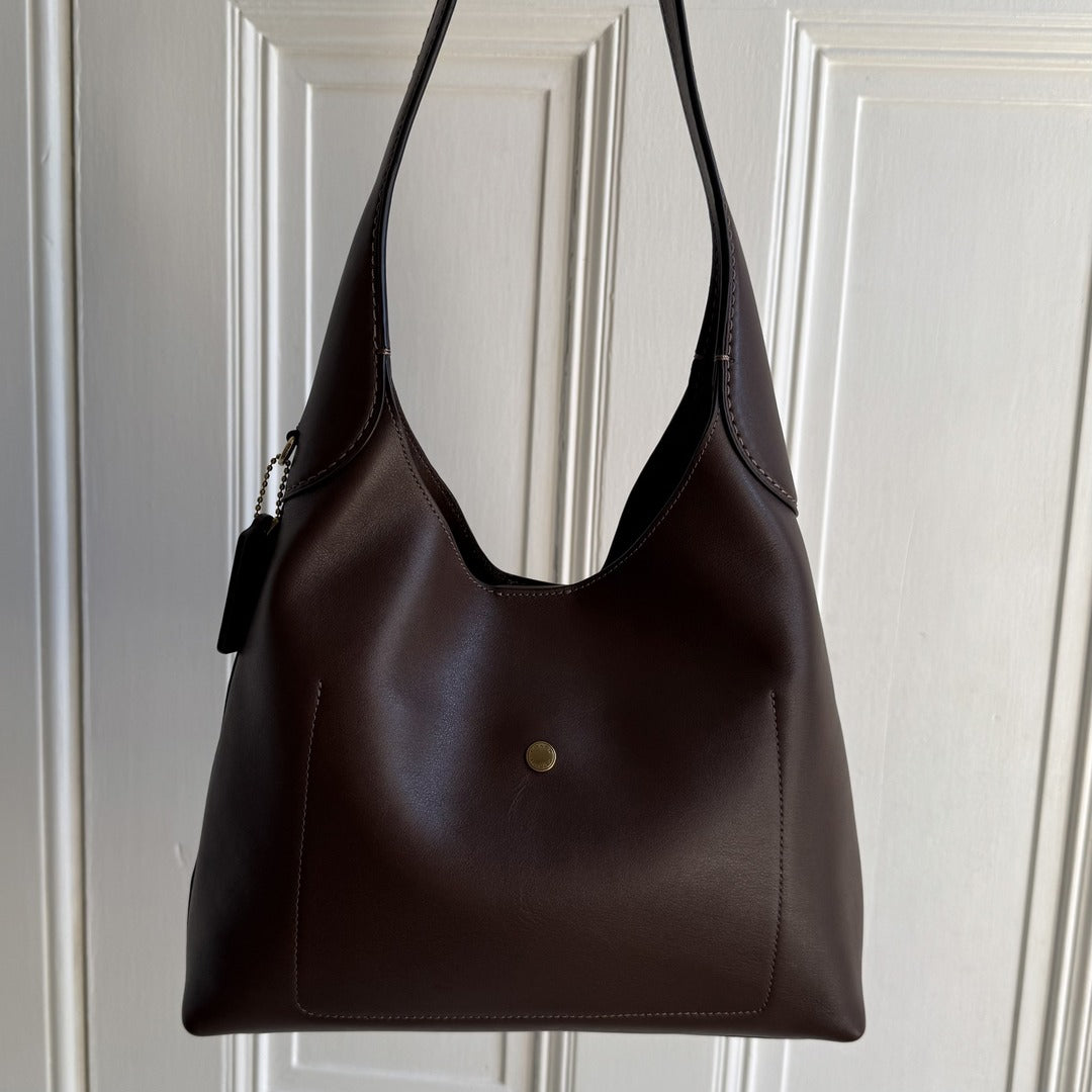 Coach Brooklyn Dark Brown Leather Shoulder Bag