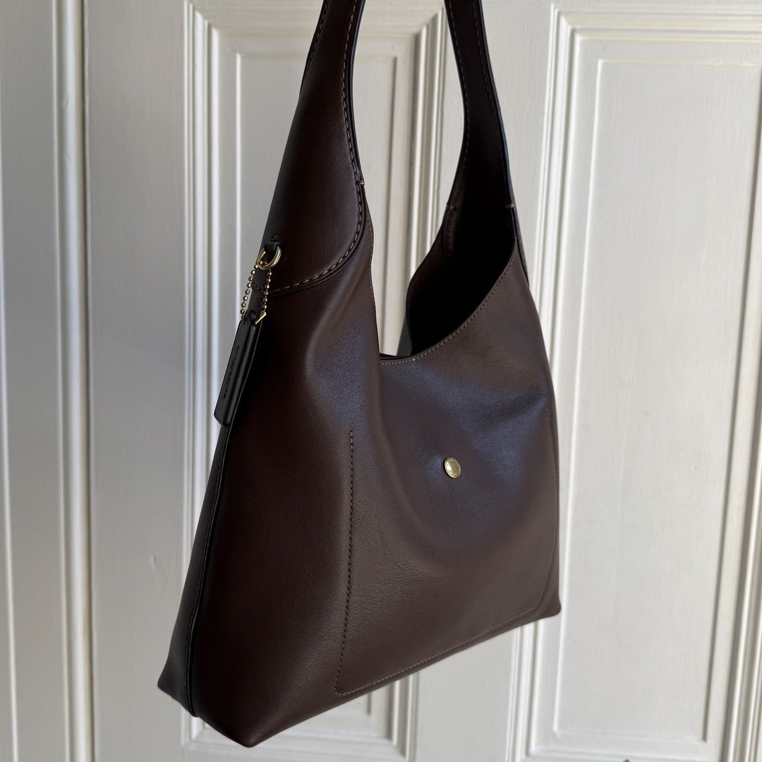Coach Brooklyn Dark Brown Leather Shoulder Bag