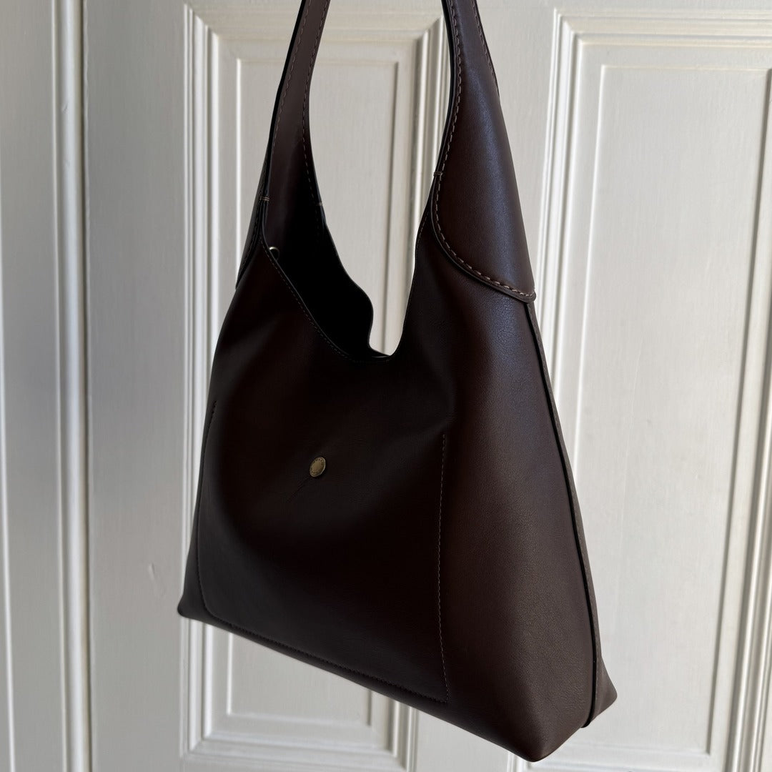 Coach Brooklyn Dark Brown Leather Shoulder Bag
