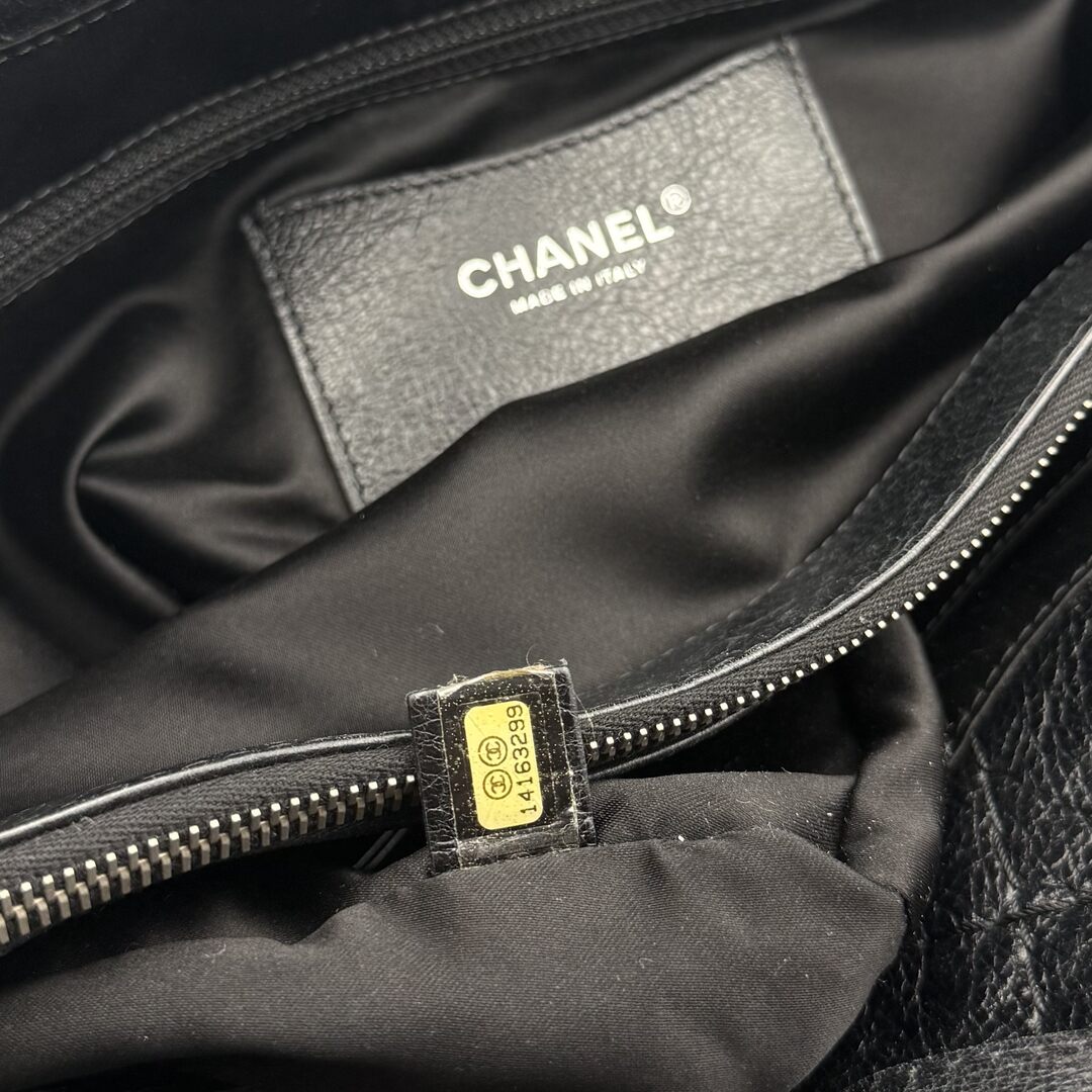 Chanel CC On The Road Black Leather Tote Bag