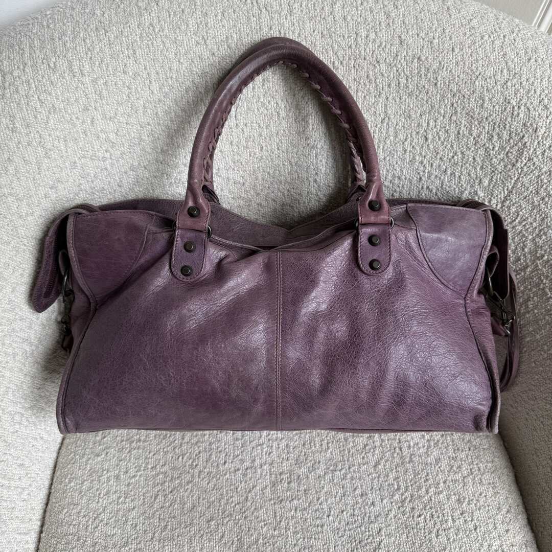2003 Balenciaga The Part Time Leather Purple Shoulder Bag