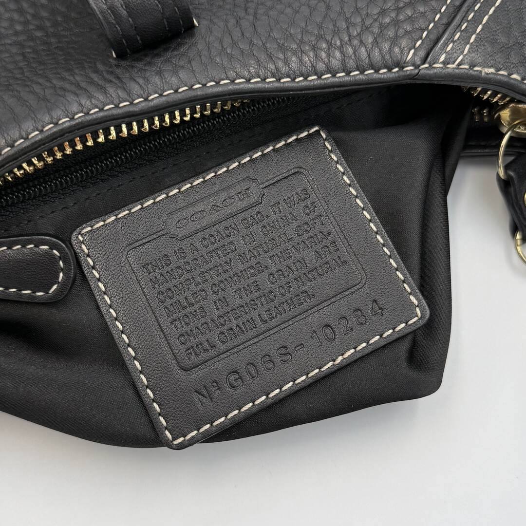 Coach Mini Hampton Black Leather Shoulder Bag